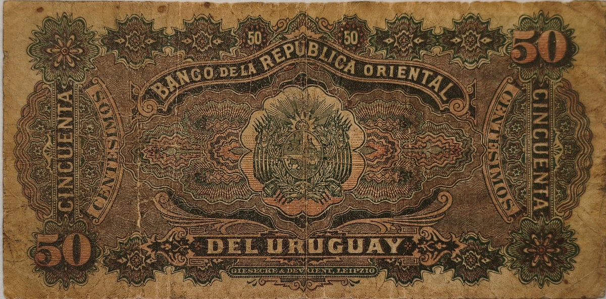 Uruguay - 1896 - 50 Centésimos - Banco de La Republica Oriental del Uruguay