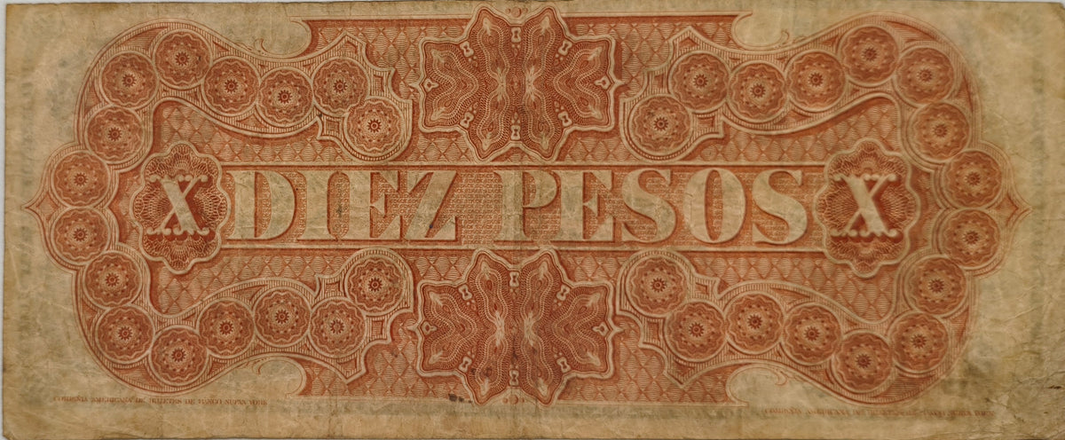Uruguay - 1867 - 10 Pesos - Serie D - Banco Oriental