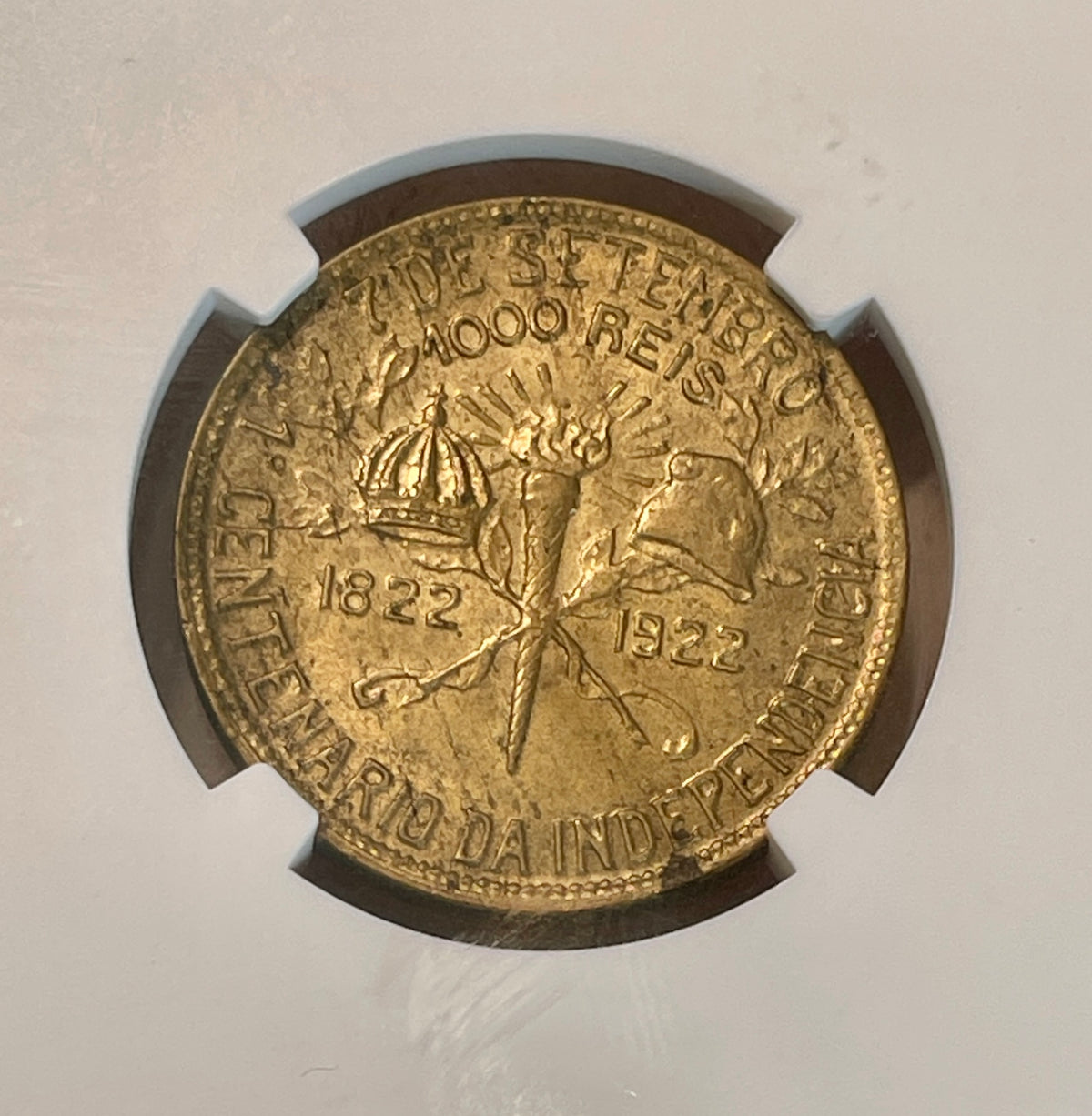 Brasil - 1922 - 1000 Reis - Independencia "BBASIL" - Certificada NGC MS63