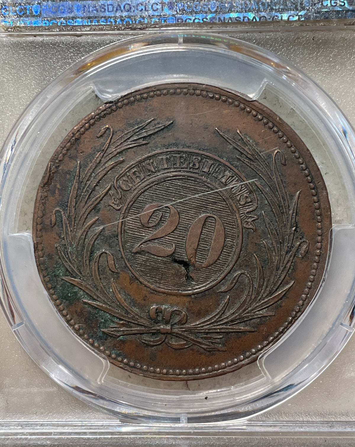 Uruguay - 1840 - 20 Centésimos 2.2.2 - Certificada PCGS AU53