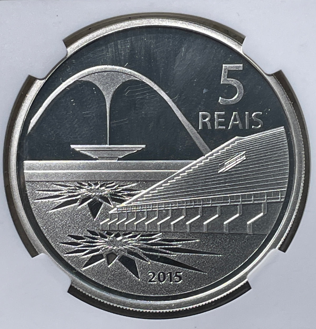 Brasil - 2015 - 5 Reales - Olimpiadas de Rio - Onza de Plata - Certificada NGC PF69