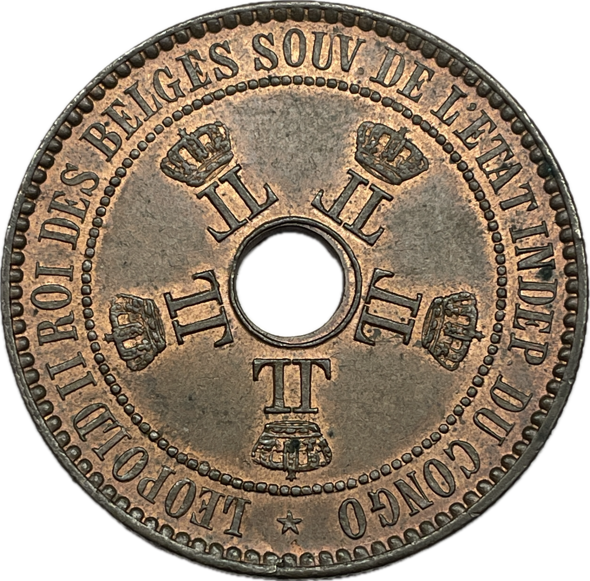 Congo Belga - 1888 - 5 Cent - Sin Circular