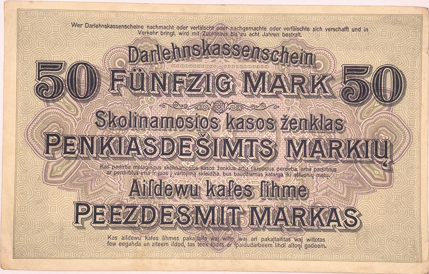 Lituania - 1918 - 50 Marcos
