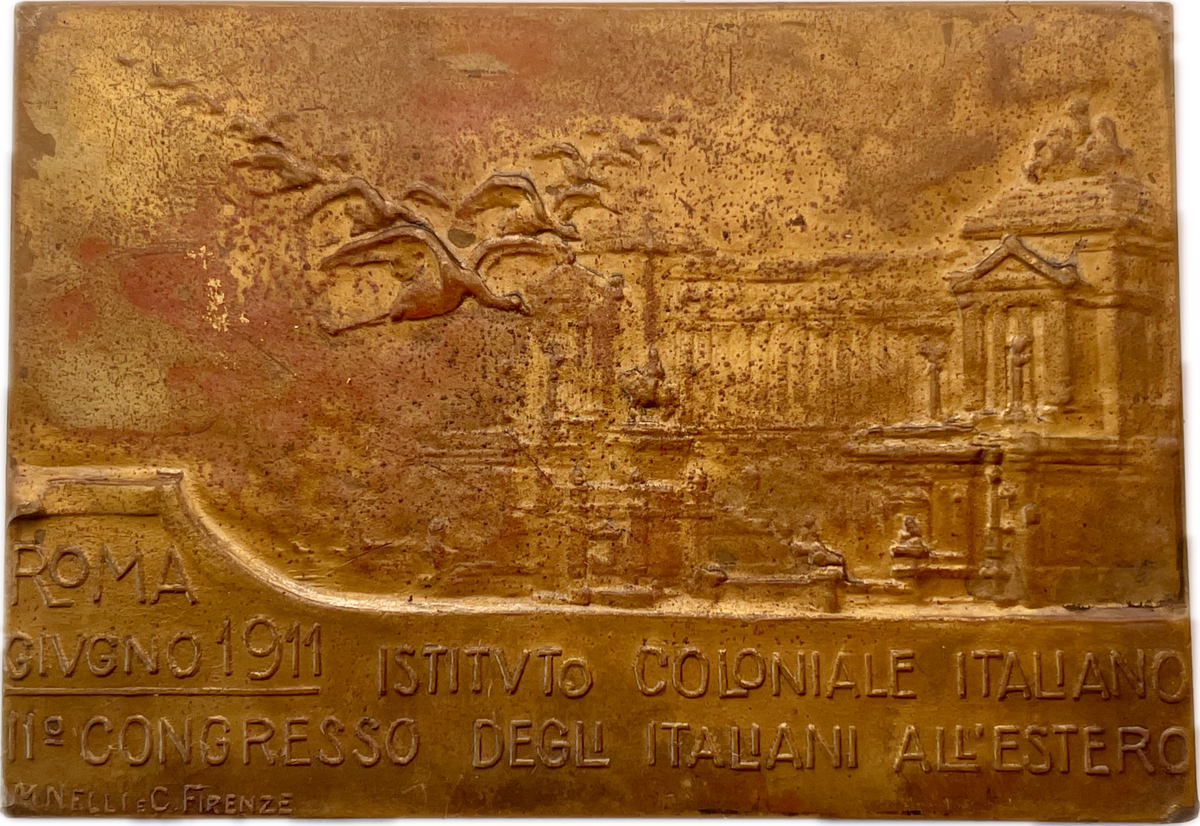 Italia - 1911 - Medalla del Instituto Colonial, 11° congreso del italiano en el exterior