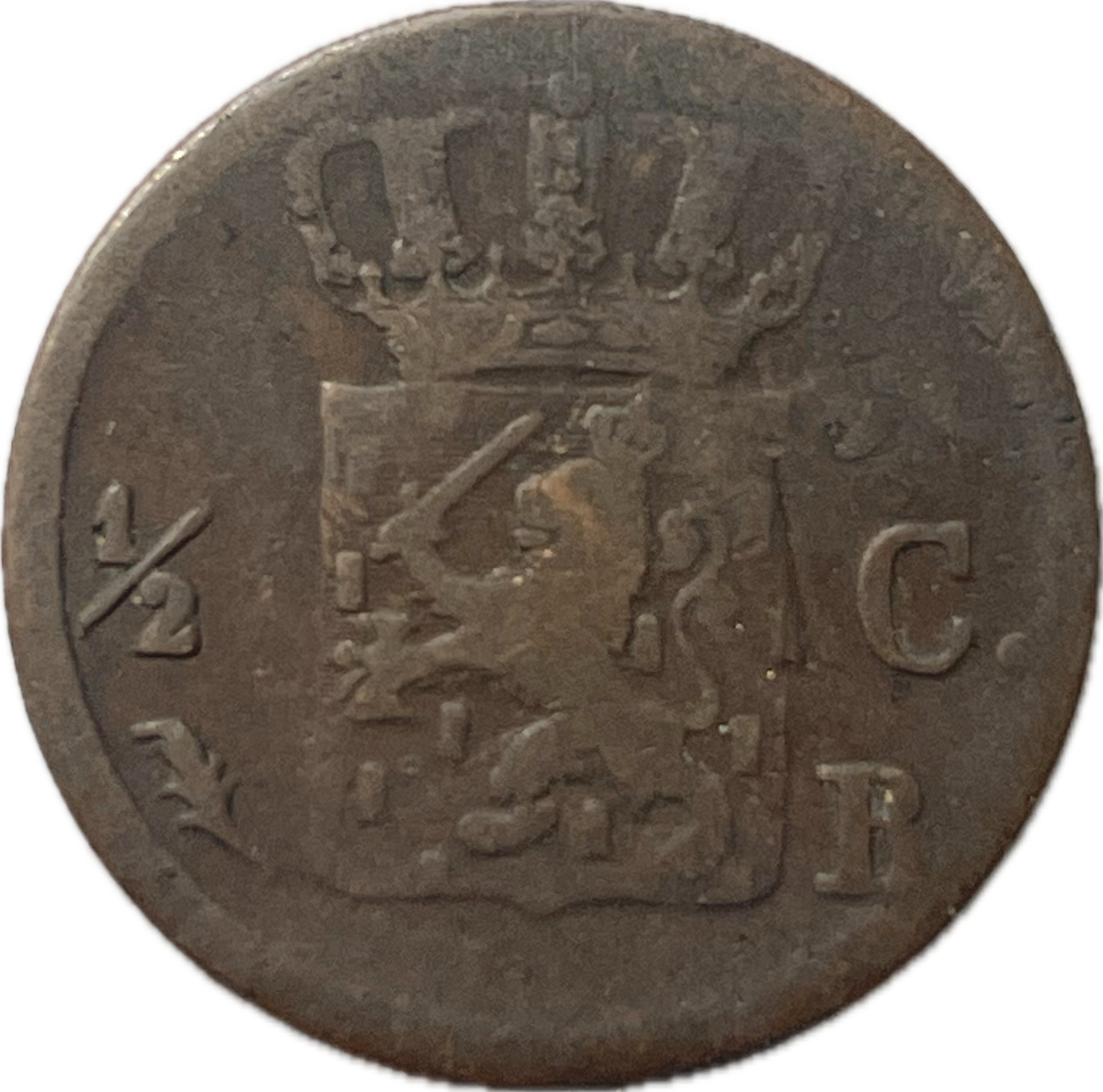 Países Bajos - 1828 B - 1/2 Cent