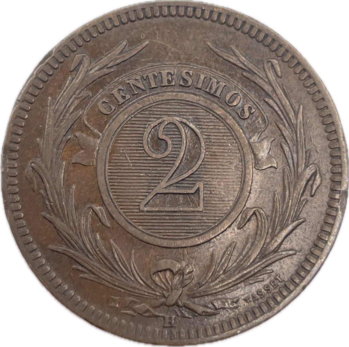 Uruguay - 1869 H - 2 Centésimos