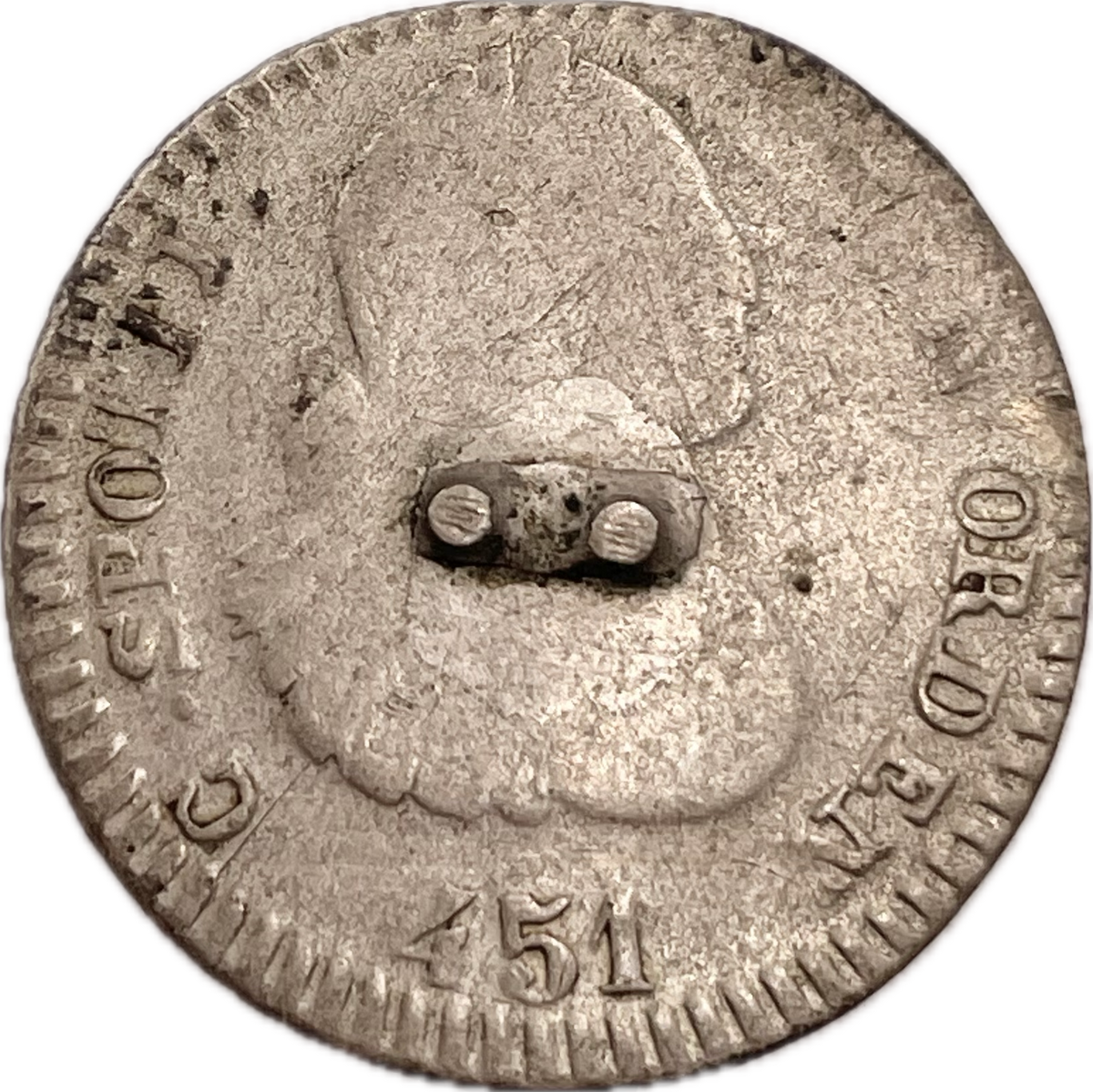 Botón Gauchesco de Plata - 451, Buen Orden - Escudo de España