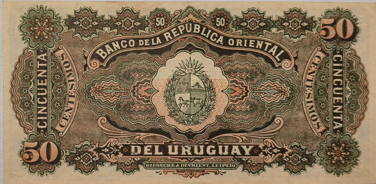Uruguay - 1934 - 50 Centésimos - 8.II.3 - Banco de La Republica Oriental del Uruguay