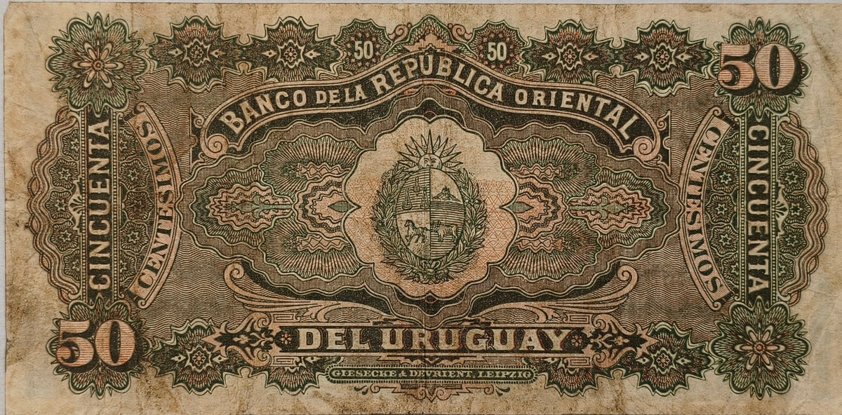 Uruguay - 1934 - 50 Centésimos - 8.II.1 - Banco de La Republica Oriental del Uruguay