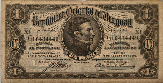 Uruguay - 1914 - 1 Peso - 4.III.12 - Banco de La Republica Oriental del Uruguay