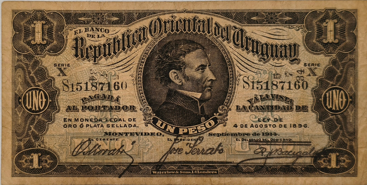 Uruguay - 1914 - 1 Peso - 4.III.14 - Banco de La Republica Oriental del Uruguay