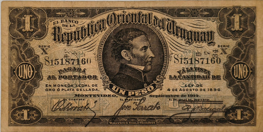 Uruguay - 1914 - 1 Peso - 4.III.14 - Banco de La Republica Oriental del Uruguay
