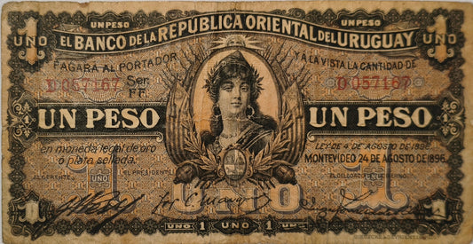Uruguay - 1896 - 1 Peso - 2.III.10 - Banco de La Republica Oriental del Uruguay
