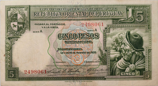 Uruguay - 1935 - 5 Pesos - 9.IV.3
