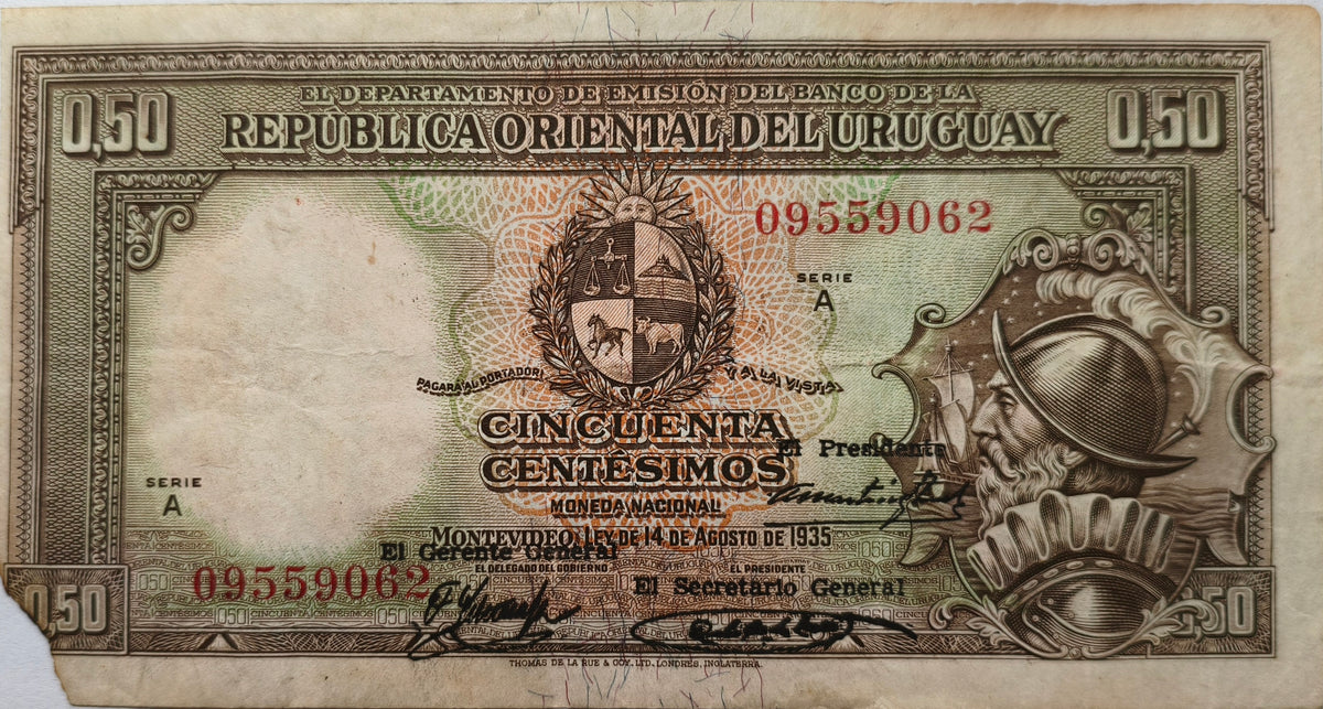 Uruguay - 1935 - 50 Centésimos - 9.II.10