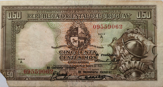 Uruguay - 1935 - 50 Centésimos - 9.II.10