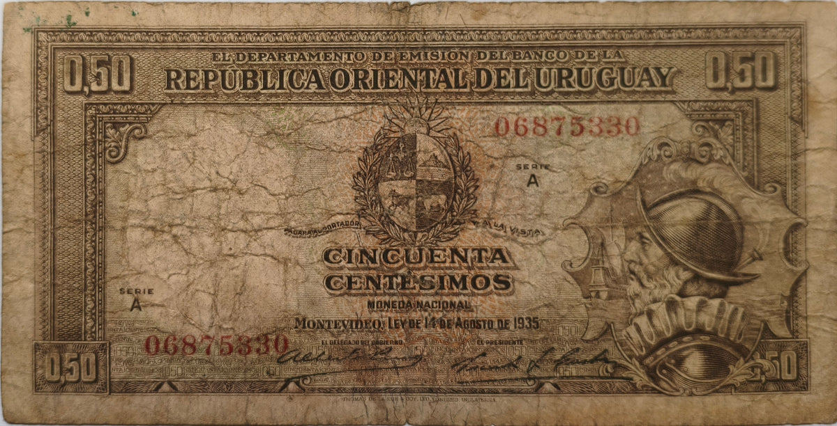 Uruguay - 1935 - 50 Centésimos - 9.II.7