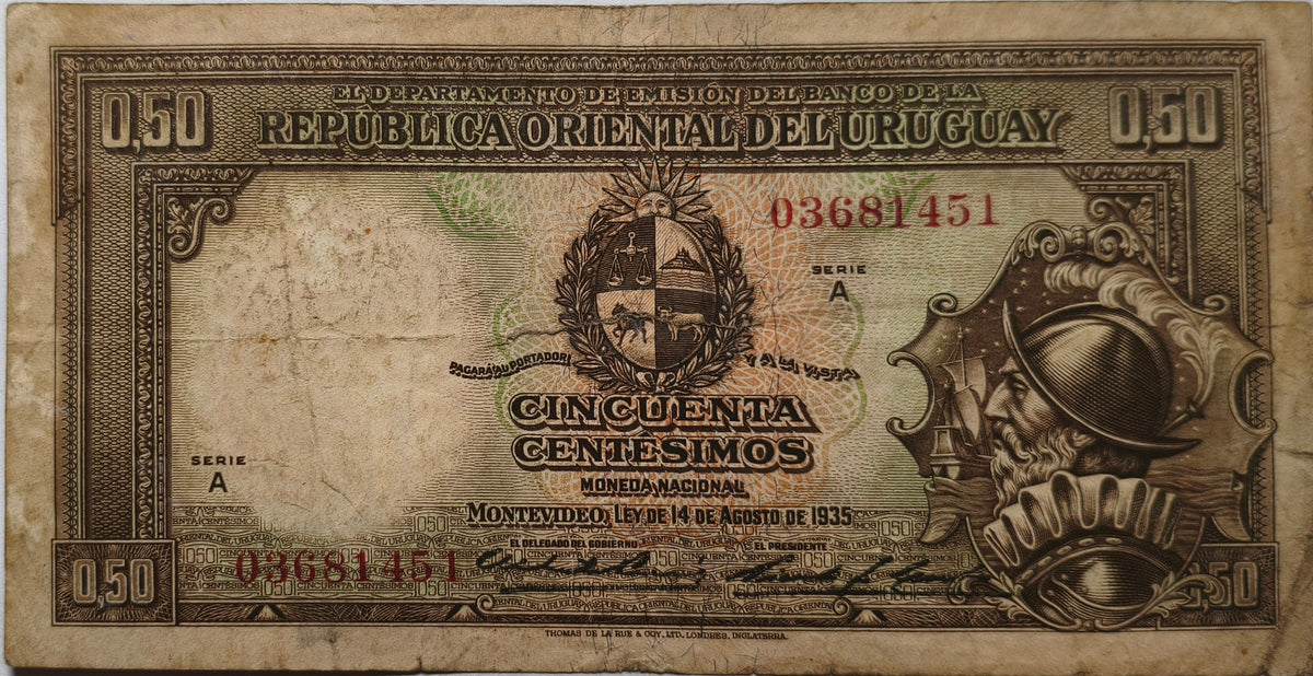 Uruguay - 1935 - 50 Centésimos - 9.II.5