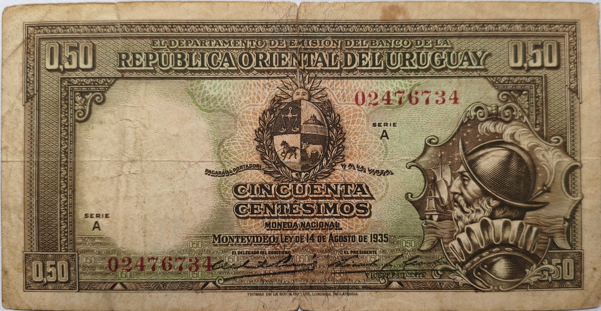 Uruguay - 1935 - 50 Centésimos - 9.II.2