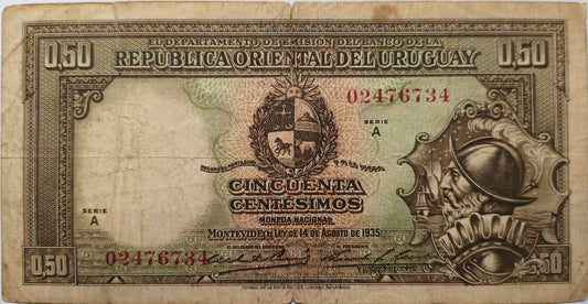 Uruguay - 1935 - 50 Centésimos - 9.II.2