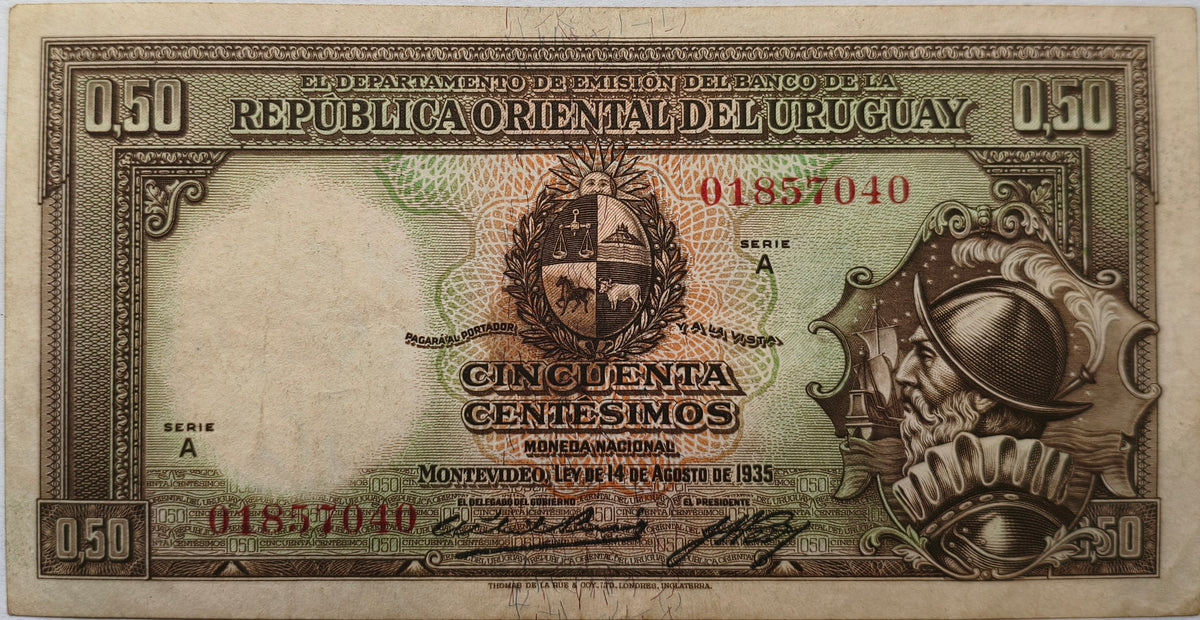 Uruguay - 1935 - 50 Centésimos - 9.II.1