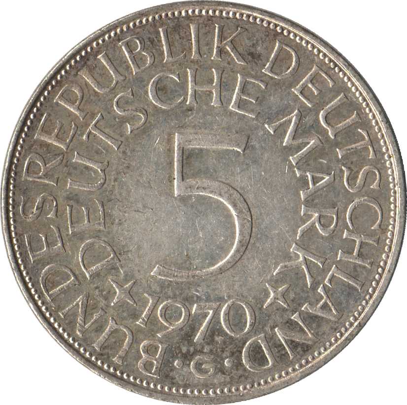 Alemania - 1951 a 1974 - 5 Marcos