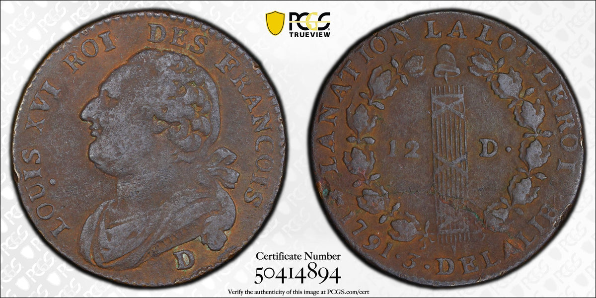 Francia - 1791 -  12 Deniers - Certificada
