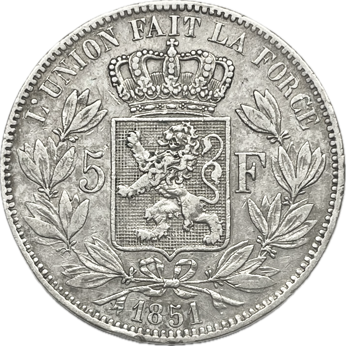 Bélgica - 1851 - 5 Francos