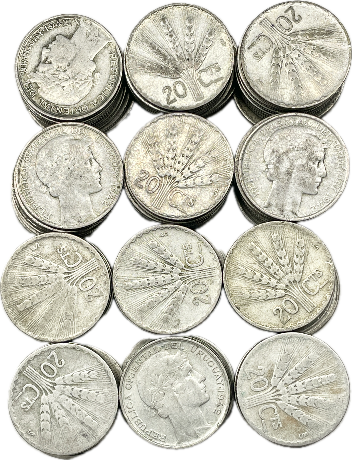½ Kilo monedas de Plata - Uruguay - 20 Cent -  1942