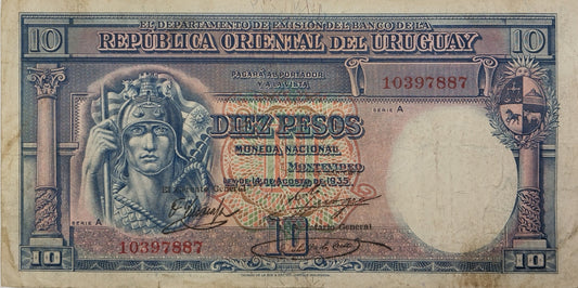 Uruguay - 1935 - 10 Pesos - Banco de la República Oriental del Uruguay - 9.V.10