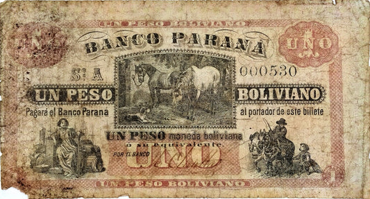 Argentina - 1816 - Un Boliviano - Banco Parana