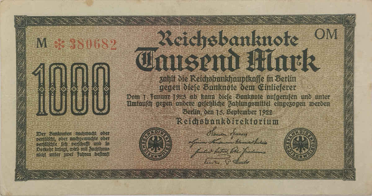 Alemania - 1922 - 1000 Marcos