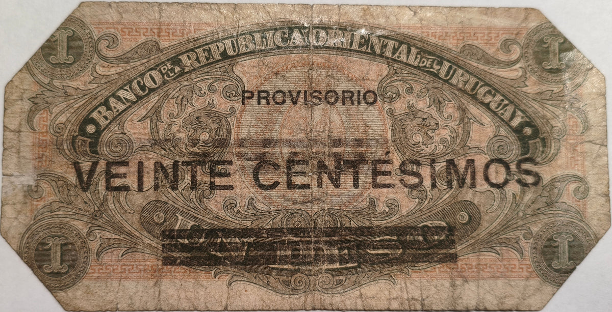 Uruguay - 1918 - 20 centésimos - Provisional - 5.1.3