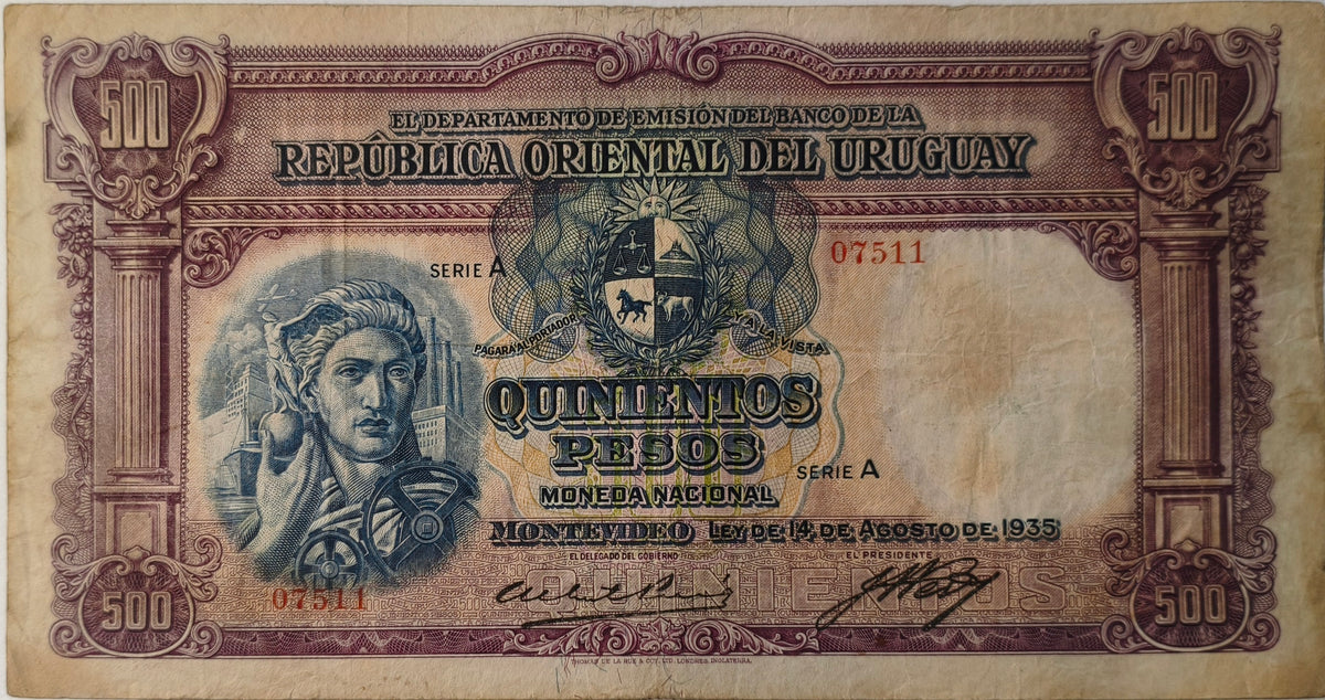 Uruguay - 1935 - 500 Pesos - 9.VIII.1