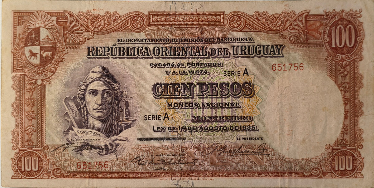 Uruguay - 1935 - 100 Pesos - 9.VII.4
