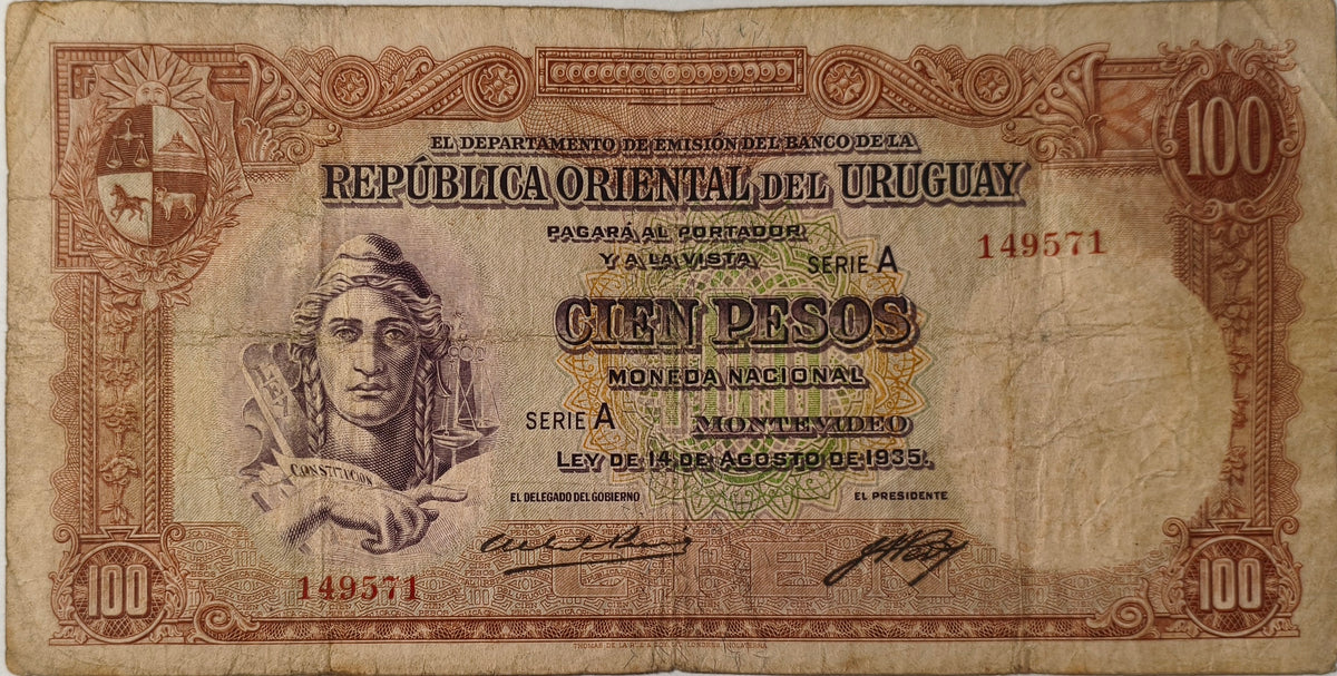 Uruguay - 1935 - 100 Pesos - 9.VII.1