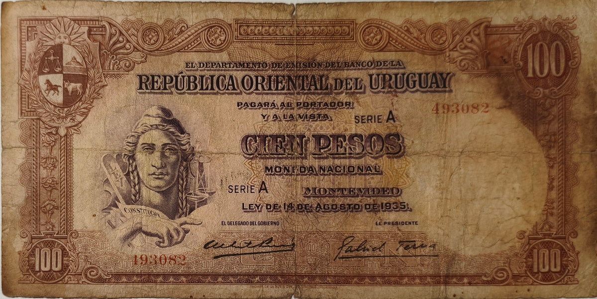 Uruguay - 1935 - 100 Pesos - 9.VII.2