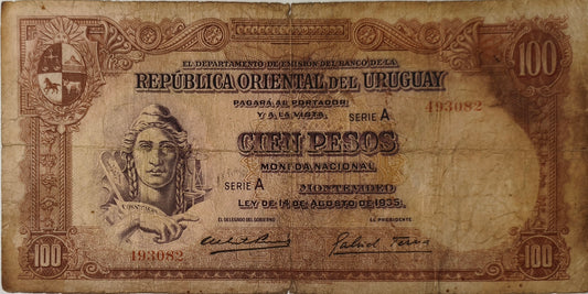 Uruguay - 1935 - 100 Pesos - 9.VII.2