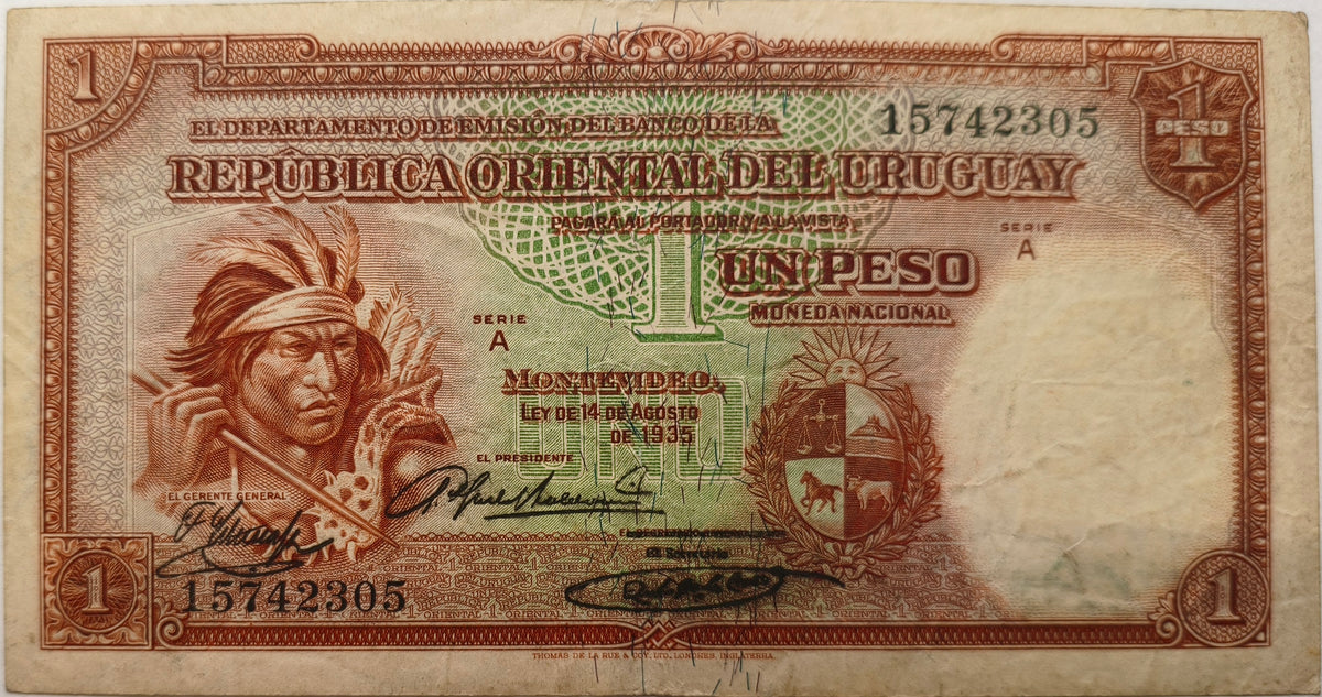 Uruguay - 1935 - 1 Peso - 9.III.10