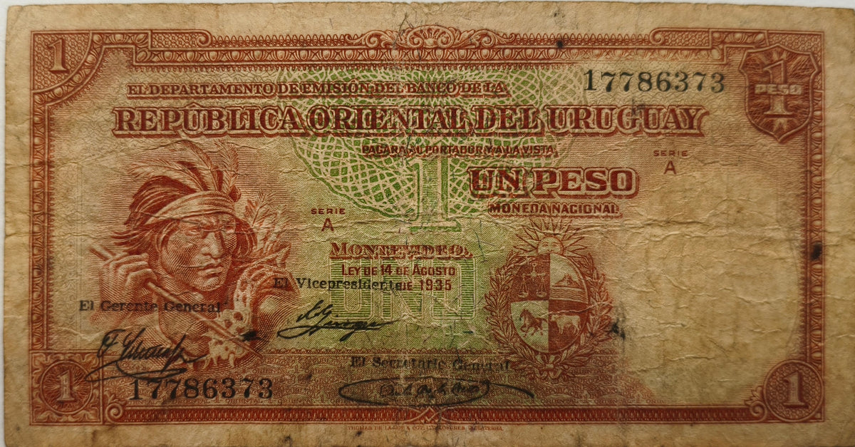 Uruguay - 1935 - 1 Peso - 9.III.13