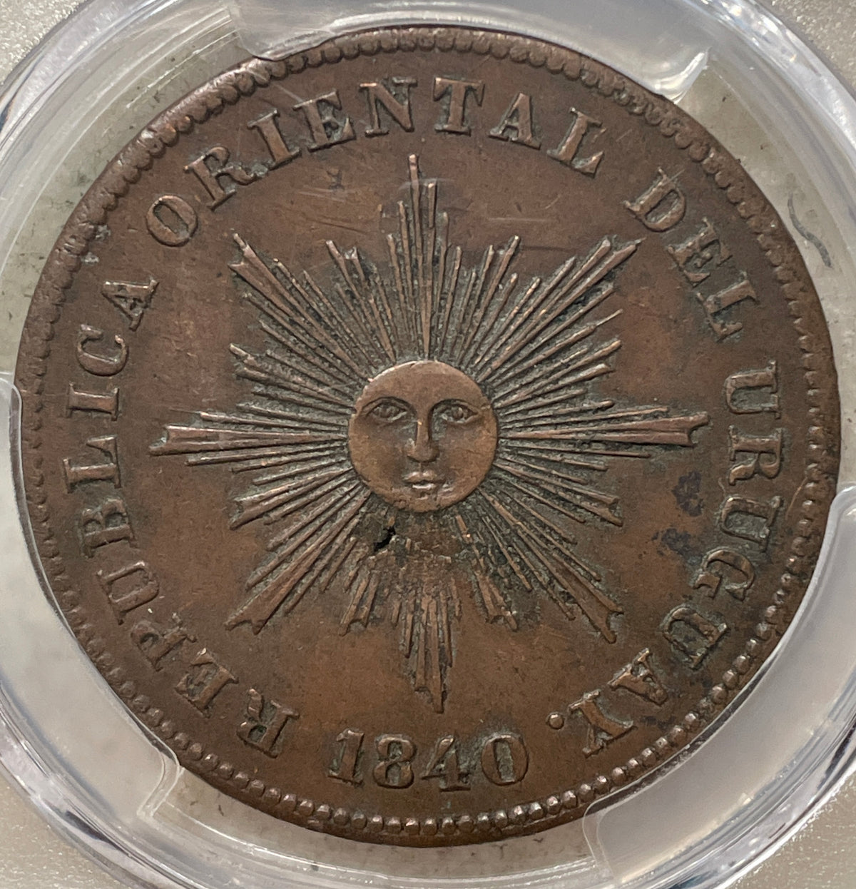 Uruguay - 1840 - 20 Centésimos 2.2.2 - Certificada PCGS AU53