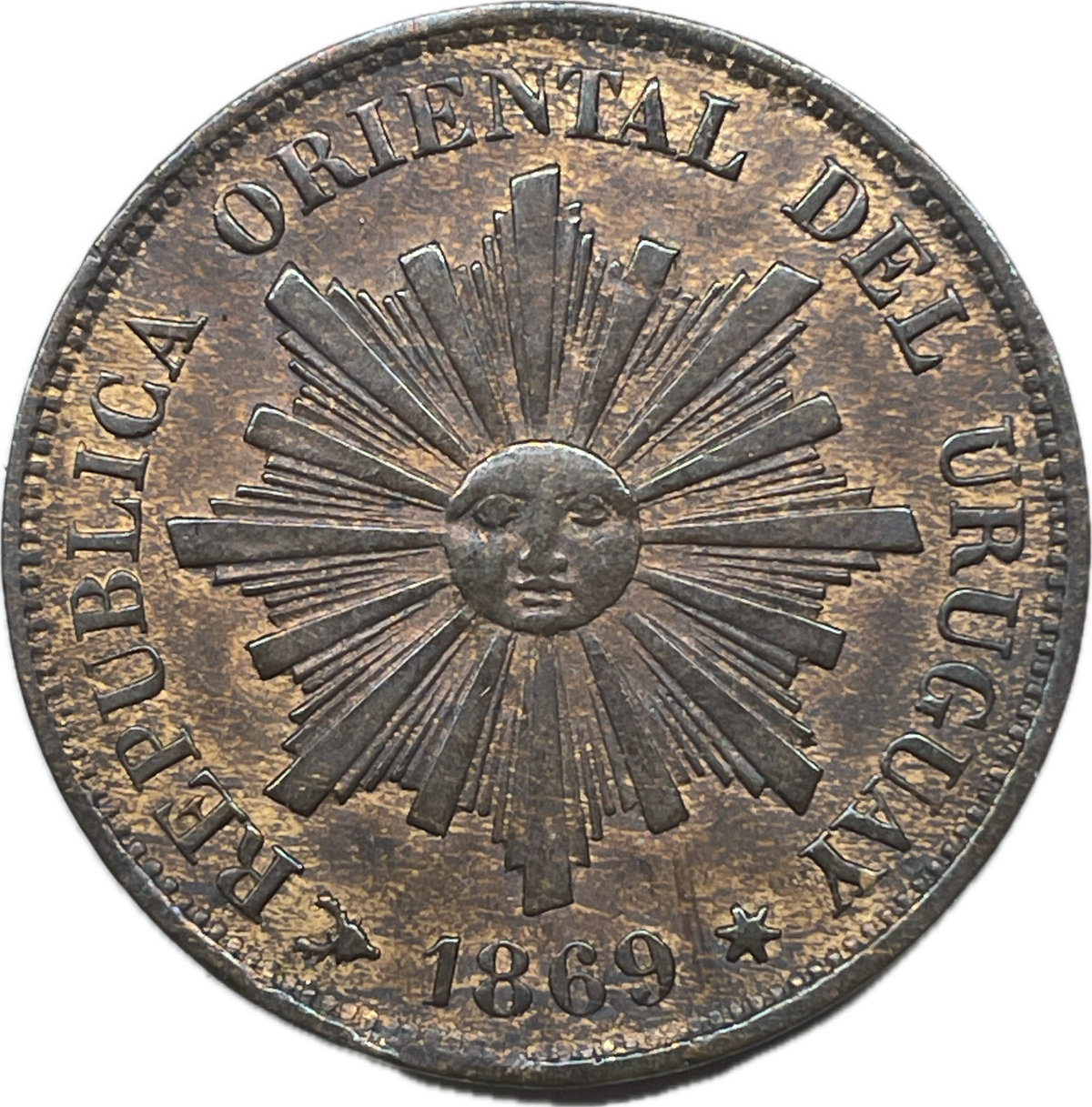 Uruguay - 1869 - 1 Centésimo H - Sin Circular