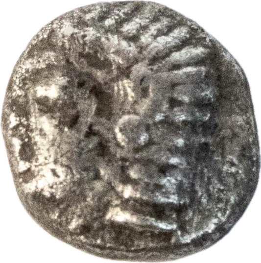 Antigua Grecia - 600 al 500 A.C - Jonia, Colofón - Hemióbolo, Busto de Apolo