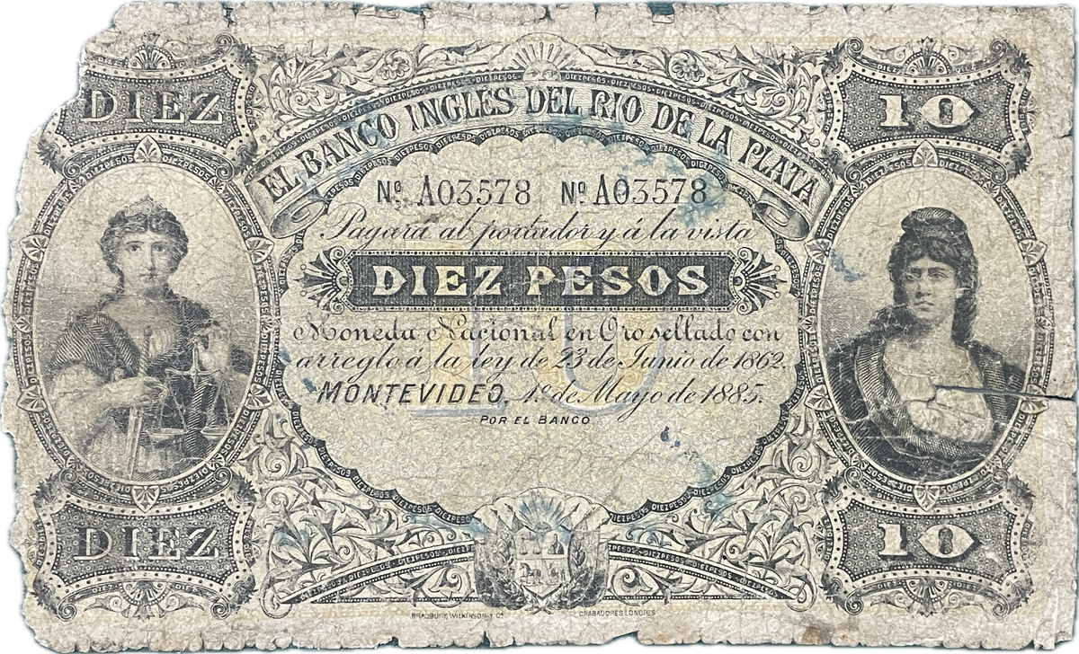 Uruguay - 1885 - 10 Pesos, El Banco Ingles del Rio de la Plata