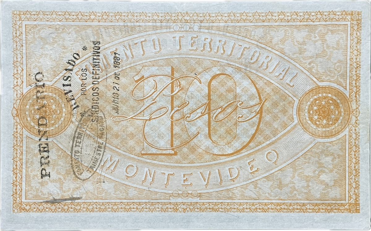 Uruguay - 1868 - 10 Pesos, Sociedad Fomento Territorial