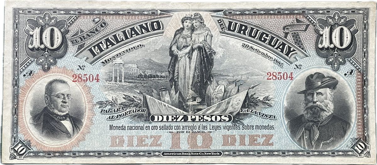 Uruguay - 1887 - 10 Pesos - Banco Italiano del Uruguay