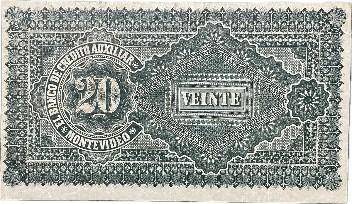 Uruguay - 1887 - 20 Pesos - Banco de Credito Auxiliar - Sin Circular