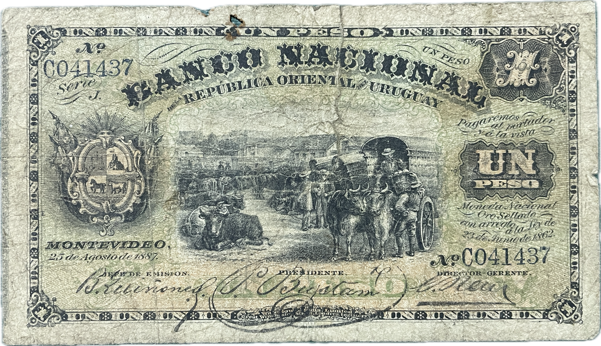 Uruguay - 1887 - 1 Peso, Banco Nacional