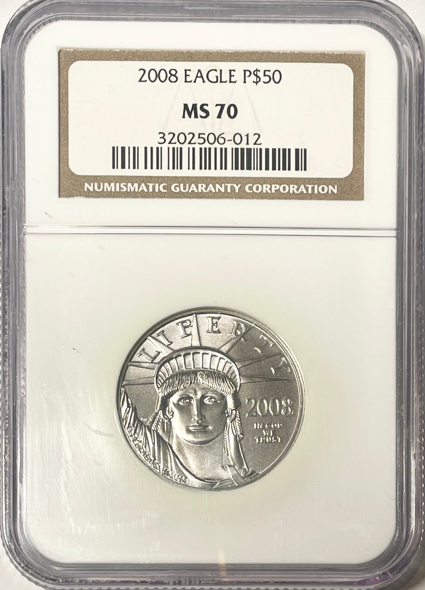 Estados Unidos - 2008 - 50 Dólares - 1/2 Onza de Platino - Certificada