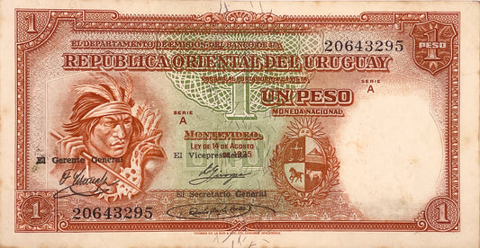 Uruguay - 1935 - 1 Peso - Banco de la República Oriental del Uruguay - 9.III.13